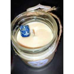 Αρωματικό κερί από φυτική σόγια σε βάζο γυάλινο με πέτρα λάπις λαζούλι Αρωματικό κερί από φυτική σόγια σε βάζο γυάλινο με πέτρα λάπις λαζούλι
